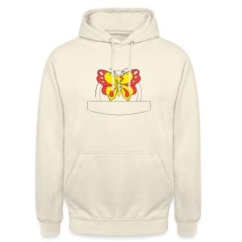 papillon coloré | Champ d’écriture >vectorgraphique - Sweat-shirt à capuche unisexe - vanille - Devant - Alina (178cm) & Michal (187cm)