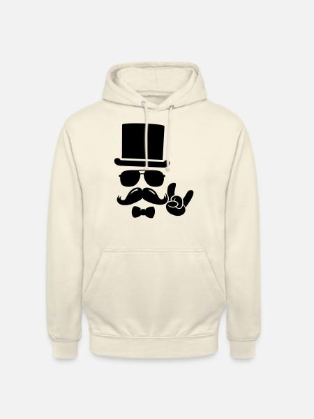 Moustache Groom boss retro hipster - Unisex Hoodie - vanilla