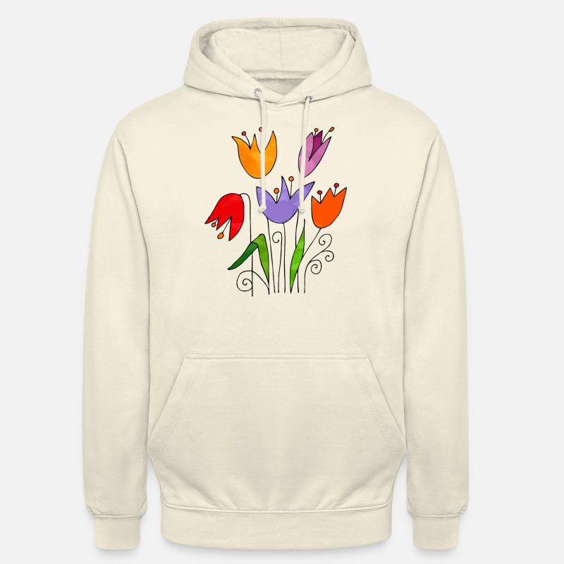 Fleurs - Sweat-shirt à capuche unisexe - vanille