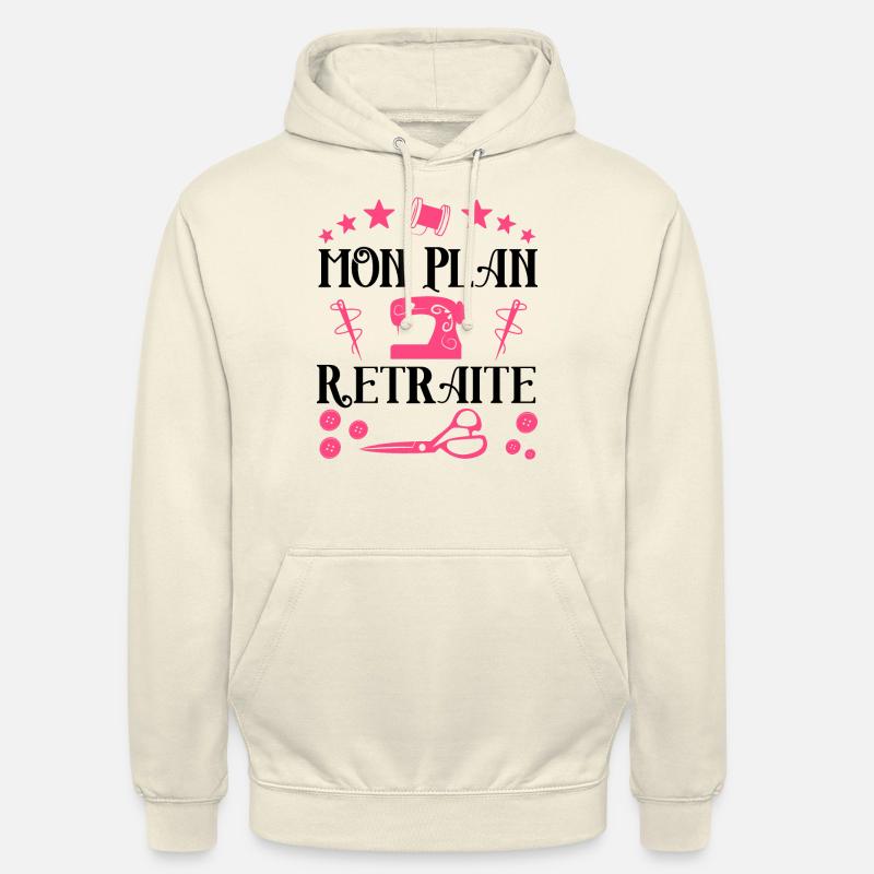 Mon plan retraite couture t shirt couture - Sweat-shirt à capuche unisexe - vanille