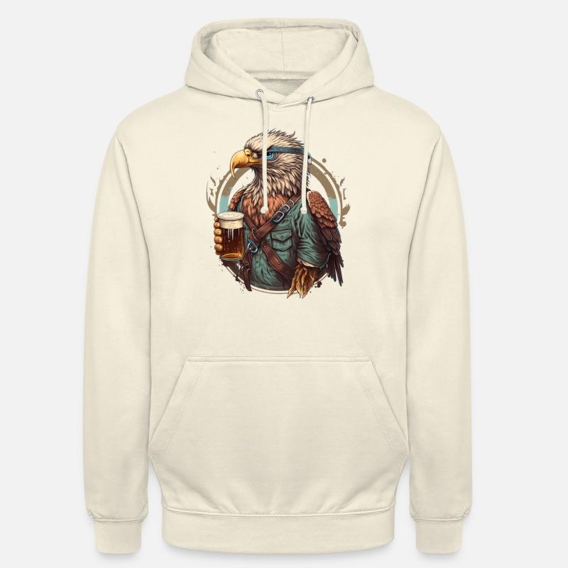 Beer Drinking Eagle Cool Illustration - Sweat-shirt à capuche unisexe - vanille