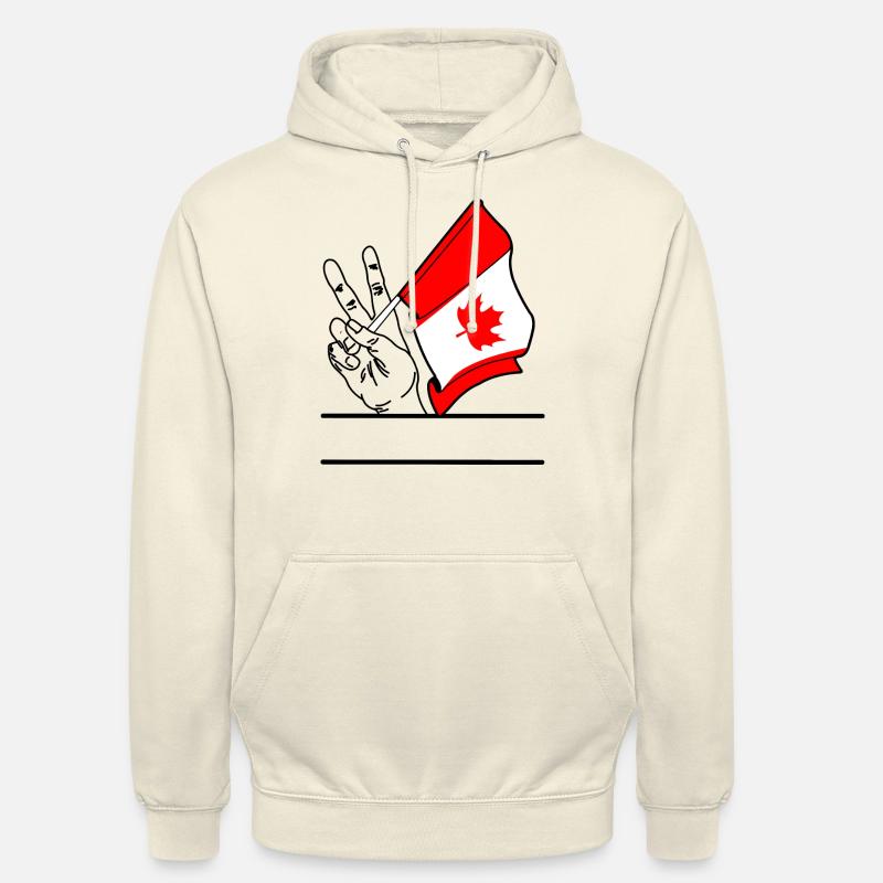 Espace texte transparent du signe de paix de Flag Canada - Sweat-shirt à capuche unisexe - vanille