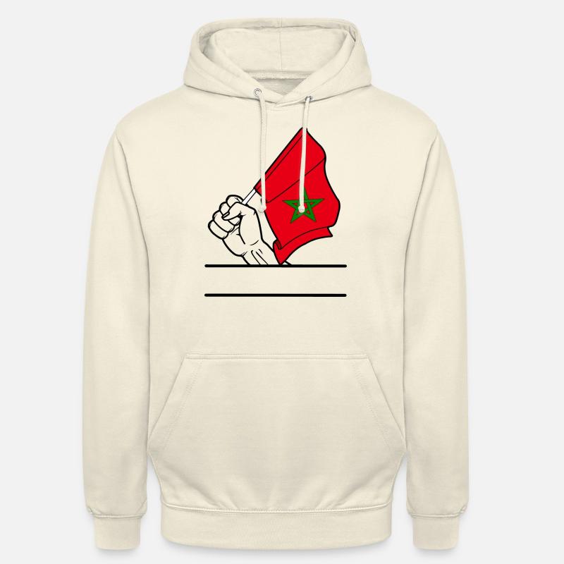 Flagge Marokko transparenter Fausttextraum - Unisex Hoodie - Vanille-Milchshake