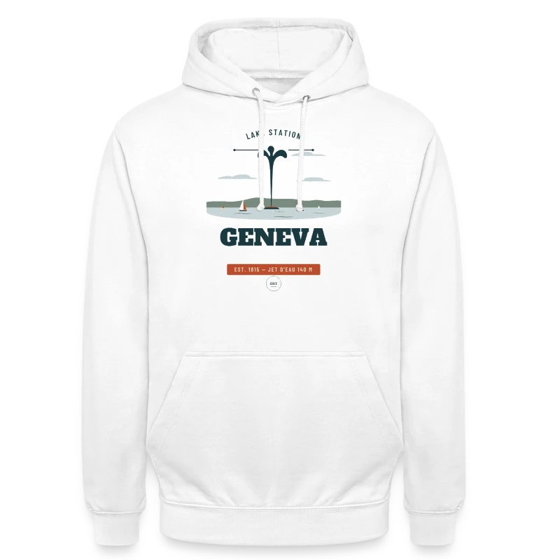 Geneva badge on a unisex hoodie