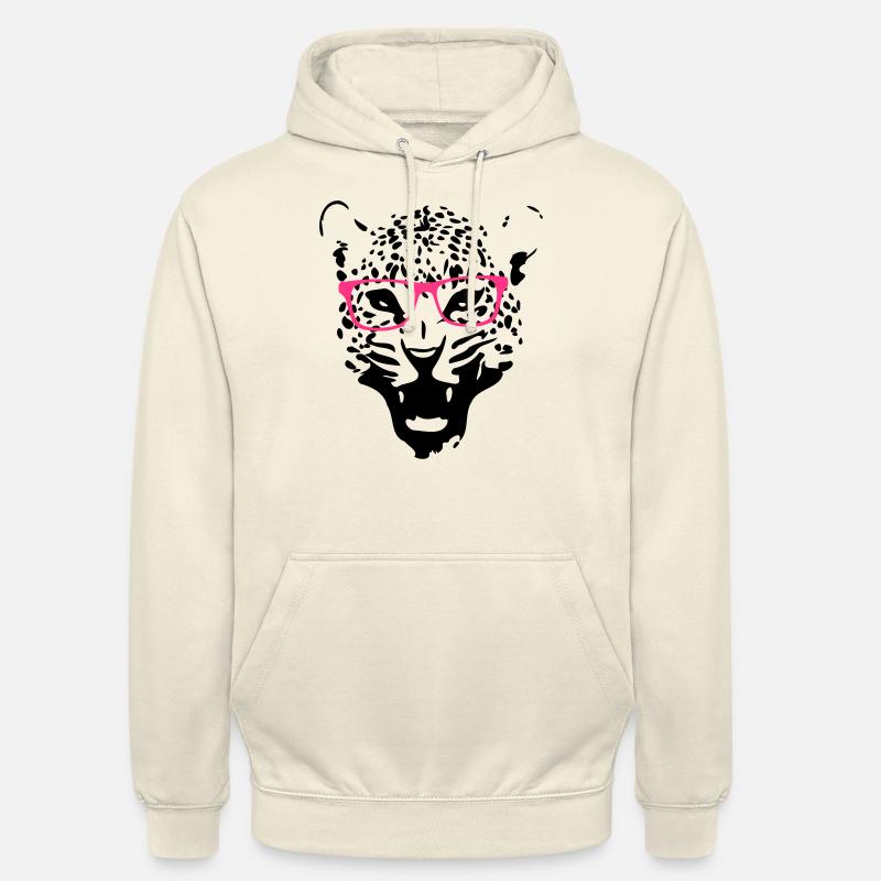 Leopard Nerd Brille 2c - Unisex Hoodie - Vanille-Milchshake