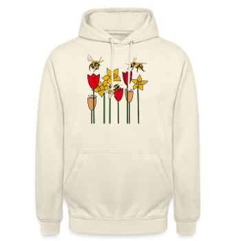 Frühling - Unisex Hoodie - Vanille-Milchshake - Vorne - Alina (178cm) & Michal (187cm)