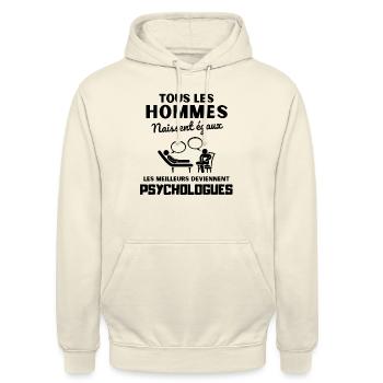 Les meilleurs deviennent psychologue - Sweat-shirt à capuche unisexe - vanille - Devant - Alina (178cm) & Michal (187cm)
