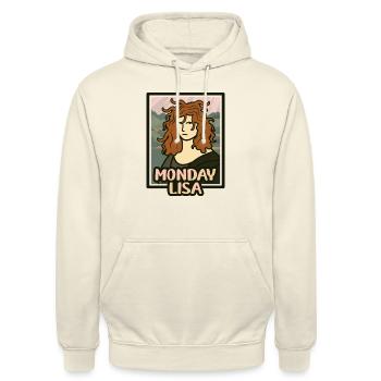 Léonard de Vinci Mona Lisa Da Vinci Art - Sweat-shirt à capuche unisexe - vanille - Devant - Alina (178cm) & Michal (187cm)