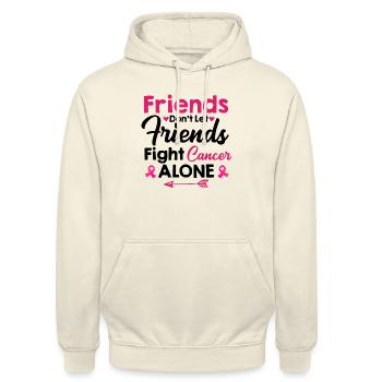Ne laissez pas vos amis combattre le cancer du sein Ruban rose - Sweat-shirt à capuche unisexe - vanille - Devant - Alina (178cm) & Michal (187cm)