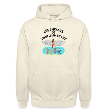 les enfants de saint jean de luz - Sweat-shirt à capuche unisexe - vanille - Devant - Alina (178cm) & Michal (187cm)