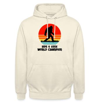 World Big Foot Versteckspiel - Unisex Hoodie - Vanille-Milchshake - Vorne - Alina (178cm) & Michal (187cm)