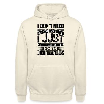 Triathlon Therapy - Unisex Hoodie - vanilla - Front - Alina (178cm) & Michal (187cm)