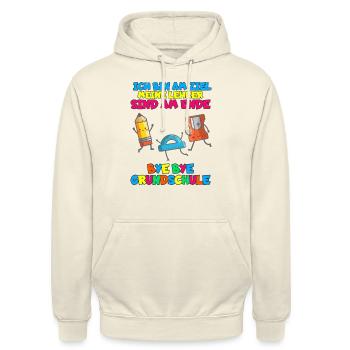 Bye Bye Grundschule Abschluss Schulwechsel - Unisex Hoodie - Vanille-Milchshake - Vorne - Alina (178cm) & Michal (187cm)
