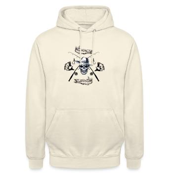 squelette pêcheur - Sweat-shirt à capuche unisexe - vanille - Devant - Alina (178cm) & Michal (187cm)