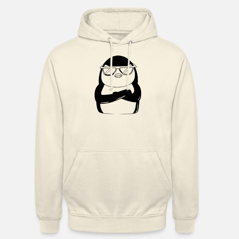 Pingouin avec lunettes de soleil - Sweat-shirt à capuche unisexe - vanille