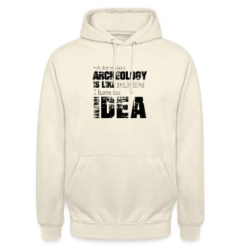 Archäologie - Unisex Hoodie - Vanille-Milchshake - Vorne - Alina (178cm) & Michal (187cm)