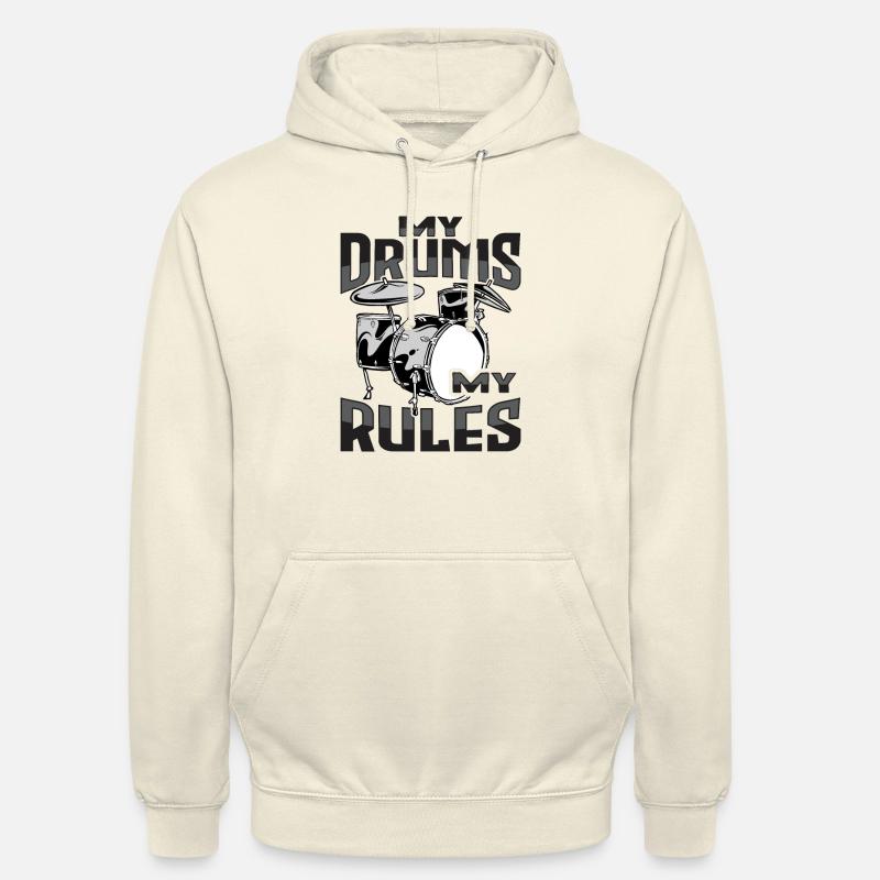 Conception de percussions de batterie - Sweat-shirt à capuche unisexe - vanille