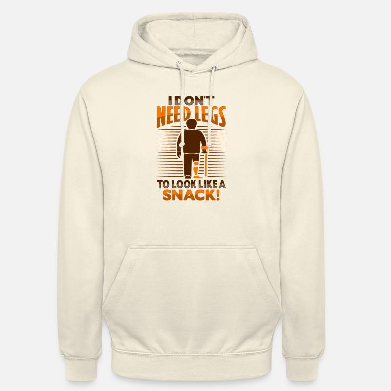Prothèse de jambe amputée Amputation - Sweat-shirt à capuche unisexe - vanille