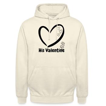 Sa Saint-Valentin avec un cœur pour la Saint-Valentin - Sweat-shirt à capuche unisexe - vanille - Devant - Alina (178cm) & Michal (187cm)