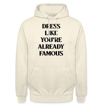 DRESS LIKE YOU'RE ALREADY FAMOUS - Unisex Hoodie - Vanille-Milchshake - Vorne - Alina (178cm) & Michal (187cm)