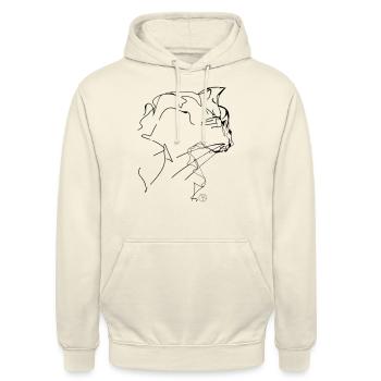 Catlined - Unisex Hoodie - Vanille-Milchshake - Vorne - Alina (178cm) & Michal (187cm)