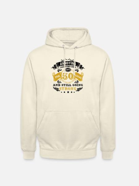 50th Wedding Anniversary Husband Wife Marriage - Unisex Hoodie - vanilla