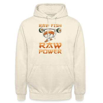 Japanisches Essen Sushi Liebhaber Bodybuilder - Unisex Hoodie - Vanille-Milchshake - Vorne - Alina (178cm) & Michal (187cm)