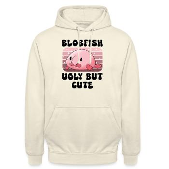 Biologiste marin Poissons d’eau profonde Blob Océan - Sweat-shirt à capuche unisexe - vanille - Devant - Alina (178cm) & Michal (187cm)