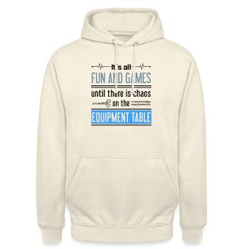 Scrub Tech Surgical Technician Surgical Technologist - Unisex Hoodie - vanilla - Front - Alina (178cm) & Michal (187cm)