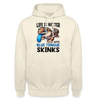 Collectionneur de lézard amoureux des reptiles - Sweat-shirt à capuche unisexe - vanille - Devant - Alina (178cm) & Michal (187cm)