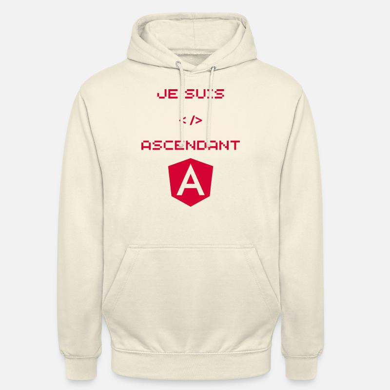 cadeau développeur angular - Sweat-shirt à capuche unisexe - vanille