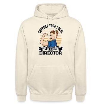 Directeur de la bureaucratie des services sociaux - Sweat-shirt à capuche unisexe - vanille - Devant - Alina (178cm) & Michal (187cm)
