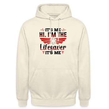 Flugkrankenpfleger Medizinischer Transport - Unisex Hoodie - Vanille-Milchshake - Vorne - Alina (178cm) & Michal (187cm)