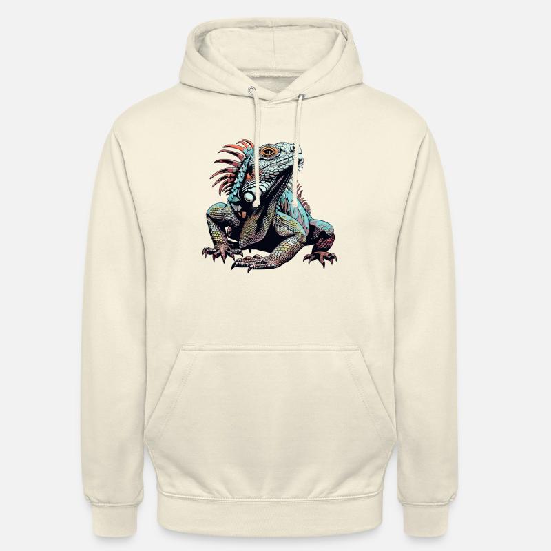 Conception de l’iguane - Sweat-shirt à capuche unisexe - vanille