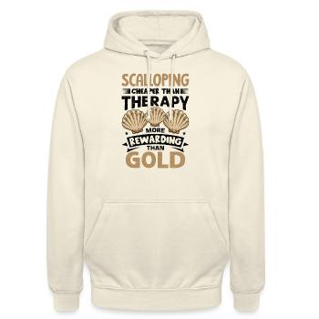 Seashell Shell Collector Scallop - Unisex Hoodie - vanilla - Front - Alina (178cm) & Michal (187cm)