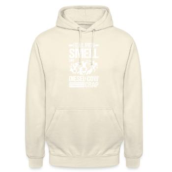 Real men smell of diesel and cow dung - Unisex Hoodie - vanilla - Front - Alina (178cm) & Michal (187cm)