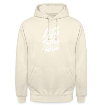 Das Leben Ist Besser Auf Dem Bauernhof - Unisex Hoodie - Vanille-Milchshake - Vorne - Alina (178cm) & Michal (187cm)