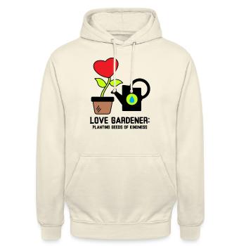 Love Gardener: Saat der Güte pflanzen - Unisex Hoodie - Vanille-Milchshake - Vorne - Alina (178cm) & Michal (187cm)