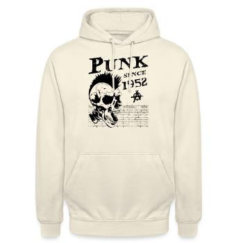 72 Jahre alt und immer noch Punk, Punks nicht tot, Punk - Unisex Hoodie - Vanille-Milchshake - Vorne - Alina (178cm) & Michal (187cm)