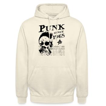 Punks Not Dead, punk depuis 1965, 59 ans et - Sweat-shirt à capuche unisexe - vanille - Devant - Alina (178cm) & Michal (187cm)