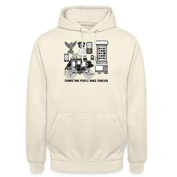 Connecting People Since Forever - Unisex Hoodie - vanilla - Front - Alina (178cm) & Michal (187cm)