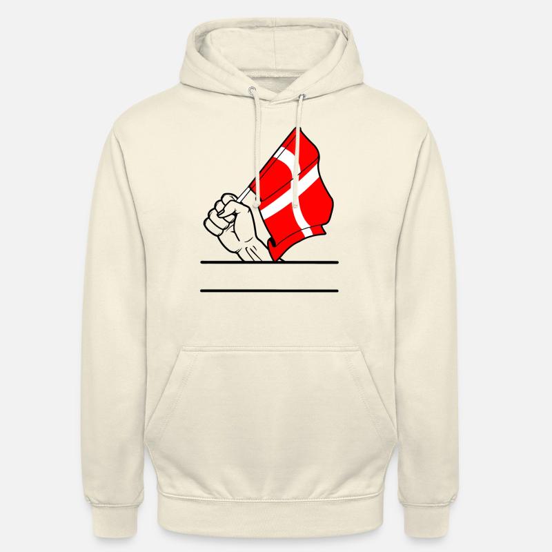Flagge Dänemark transparenter Fausttextraum - Unisex Hoodie - Vanille-Milchshake