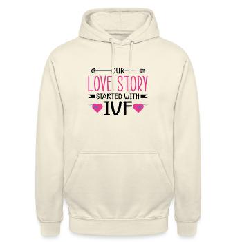 Journée de transfert de FIV de mère porteuse - Sweat-shirt à capuche unisexe - vanille - Devant - Alina (178cm) & Michal (187cm)