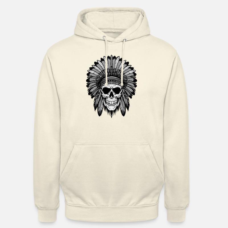 Crâne de chef indien Apache - Sweat-shirt à capuche unisexe - vanille