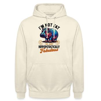 Nilpferd - Unisex Hoodie - Vanille-Milchshake - Vorne - Alina (178cm) & Michal (187cm)