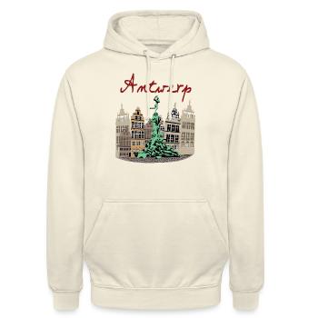 Brabo Antwerpen - Unisex Hoodie - Vanille-Milchshake - Vorne - Alina (178cm) & Michal (187cm)