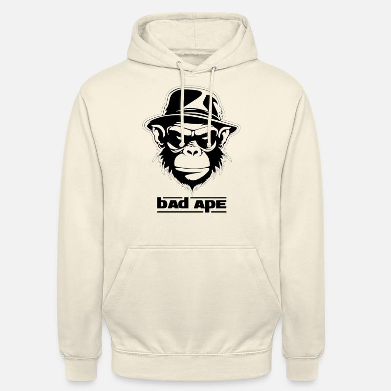 Bad Ape 02 (texte noir) - Sweat-shirt à capuche unisexe - vanille