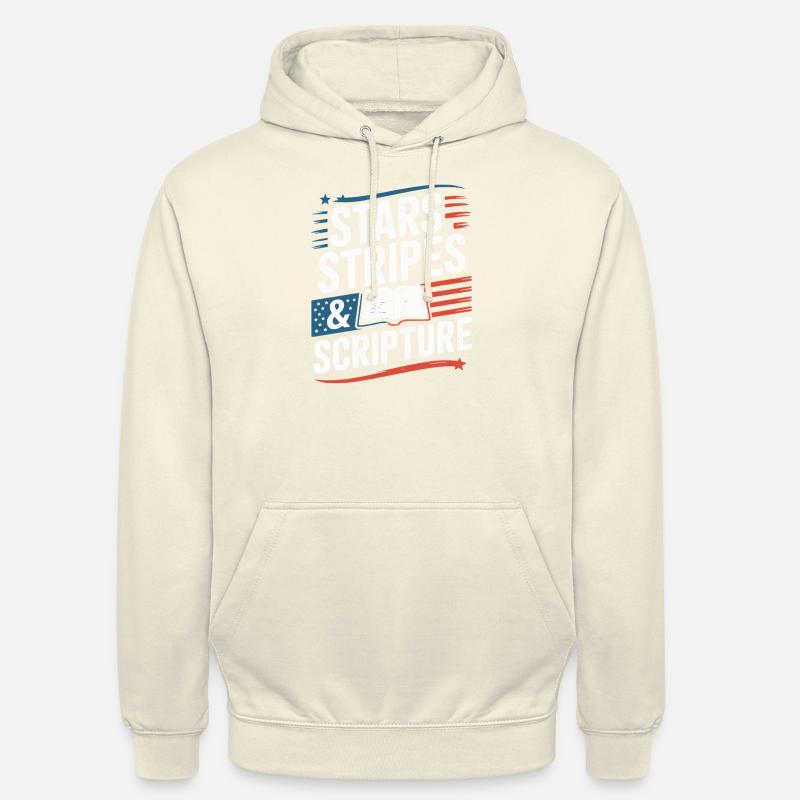 Stars, Stripes & Scripture - Lightblessed - - Unisex Hoodie - vanilla