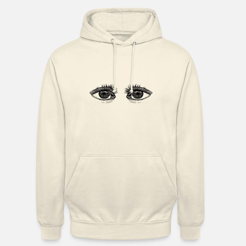 Yeux doux avec des cils - Sweat-shirt à capuche unisexe - vanille