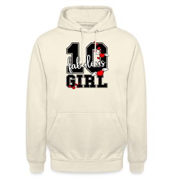 10. Geburtstag Mädchen birthday girl - Unisex Hoodie - Vanille-Milchshake - Vorne - Alina (178cm) & Michal (187cm)